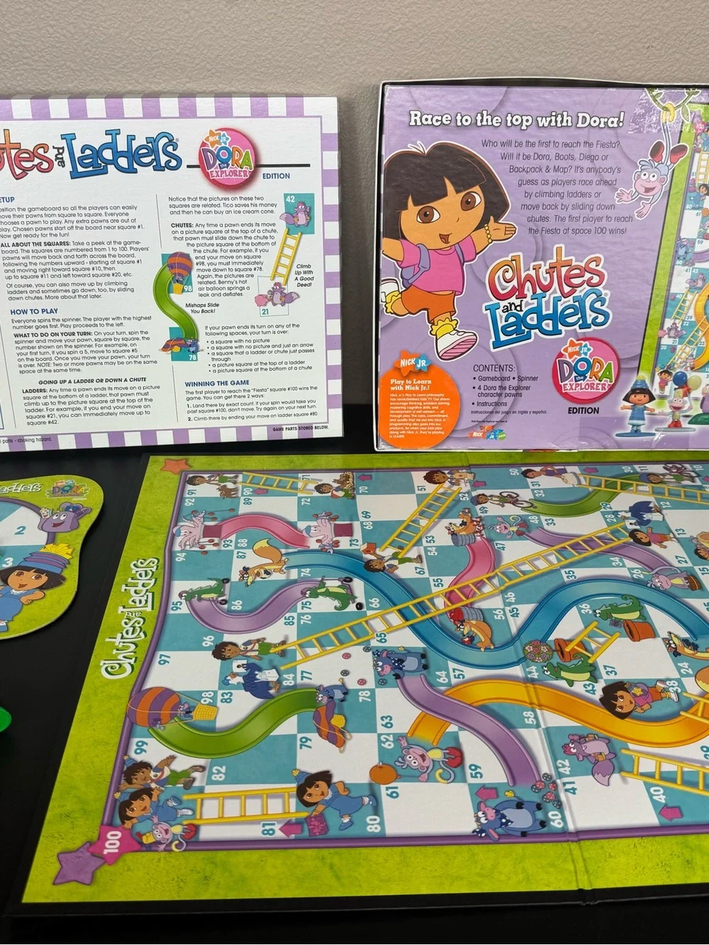 Vintage 2005 Hasbro Chutes and Ladders Dora the Explorer Edition COMPLETE